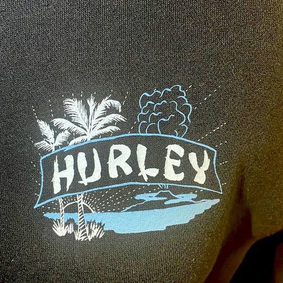 HURLEY Sweater Vintage Rare Design (Black, Baby Blue & White Print) $68 - Picture 3 of 16